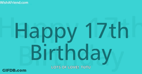 Blue Background Saying Happy 17Th Birthday GIF
