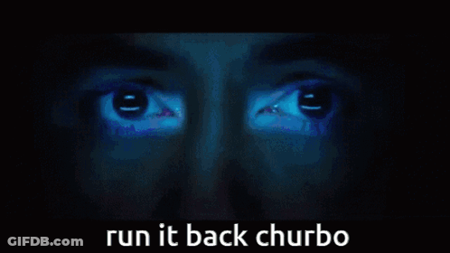 Blue Background Saying Run It Back Churbo GIF