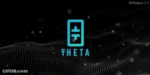 Blue Background Saying Theta Blockchain GIF