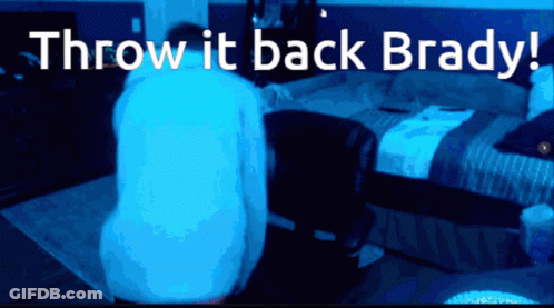 Blue Background Saying Throw It Back Brady GIF