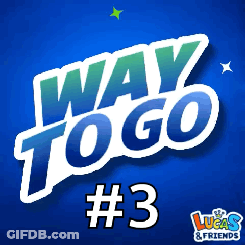 Blue Background Saying Way To Go GIF