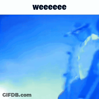 Blue Background Saying Weeeeeee GIF