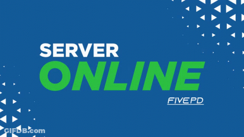 Blue Background Server Online Green Letters GIF