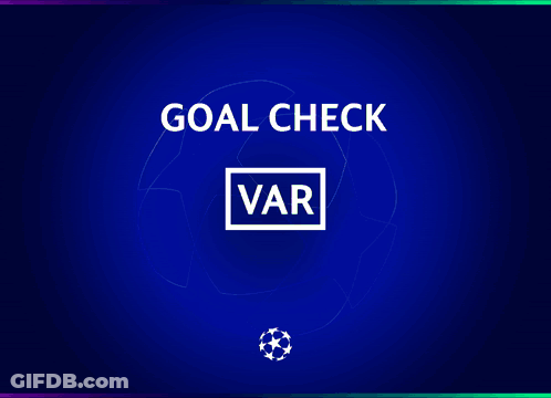 Blue Background Soccer Ball Goal Check Var GIF