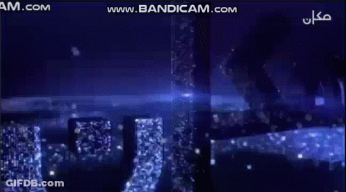 Blue Background With Arabic Writing And Lights GIF