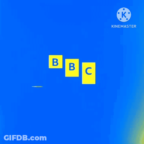 Blue Background With BBC Cbeebies Text GIF