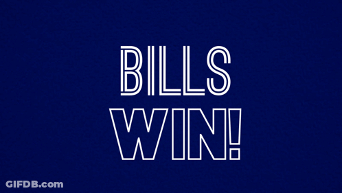 Blue Background With Bill's Win In White GIF