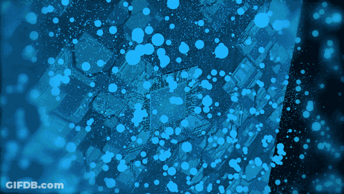 Blue Background With Circles And Letters GIF
