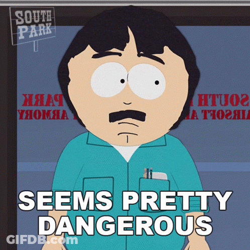Blue Background With Dangerous In White GIF