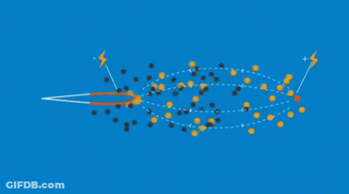 Blue Background With Dots And Lightning Bolt GIF