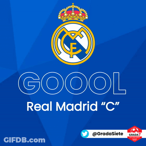 Blue Background With Goool Real Madrid GIF