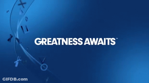 Blue Background With Greatness Awaits GIF