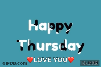 Blue Background With Happy Thursday GIF