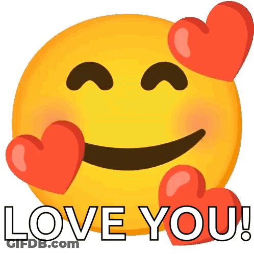 Blue Background With Hearts I Love You GIF