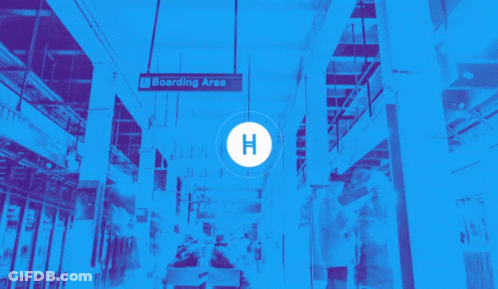 Blue Background With Hedera Hashgraph In White GIF