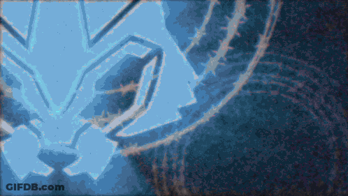 Blue Background With Lion Drawing GIF