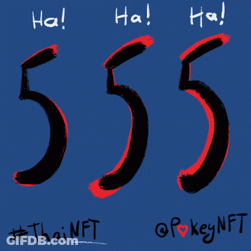 Blue Background With Number 555 In Black GIF