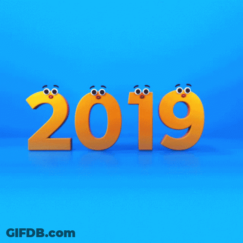 Blue Background With Orange 2019 GIF