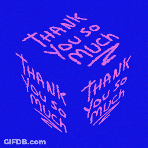 Blue Background With Pink Thank You So Much GIF