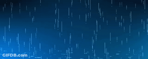Blue Background With Rain Drops And Exclamation Points GIF