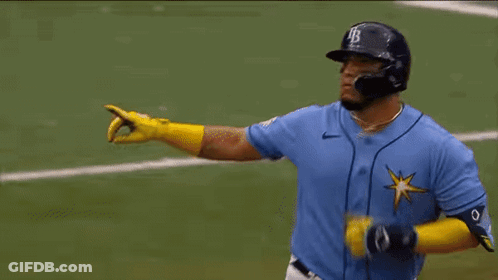 Blue Background With Rays Win In Yellow GIF
