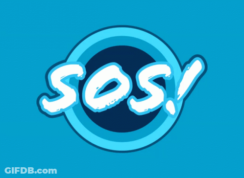 Blue Background With SOS In White Letters GIF