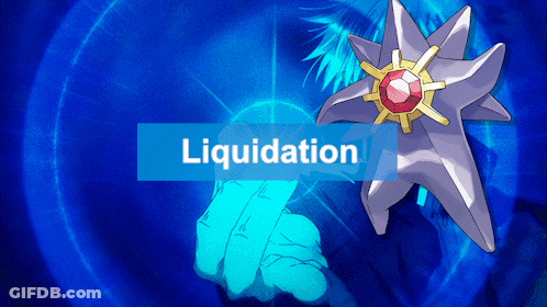 Blue Background With Star And Word Liquidation GIF