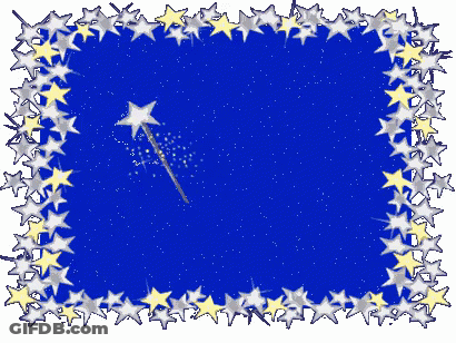 Blue Background With Stars And Hope In Glitter GIF