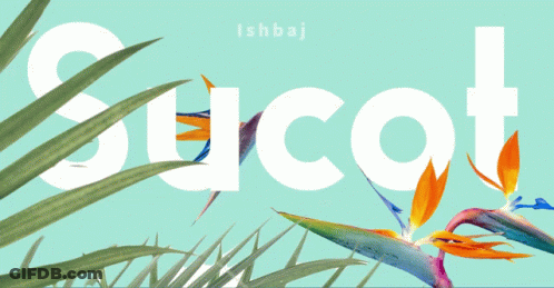 Blue Background With Sucat In White Letters GIF