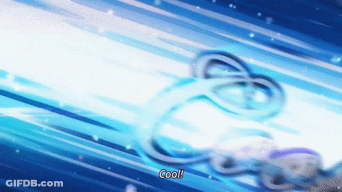 Blue Background With Swirl Saying Cool GIF