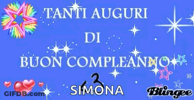 Blue Background With Tanti Auguri Di Buon Compleanno Simona GIF