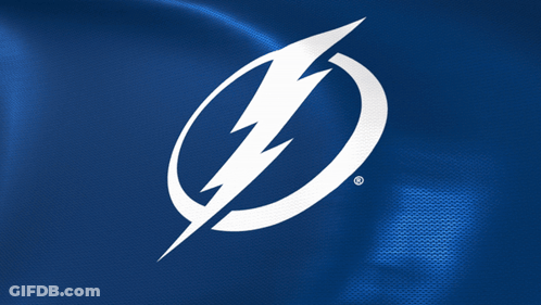 Blue Background With White Lightning Bolt GIF