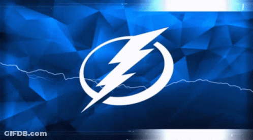 Blue Background With White Lightning Bolt GIF