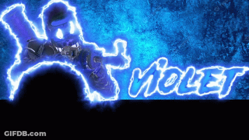 Blue Background With White Text Violet GIF