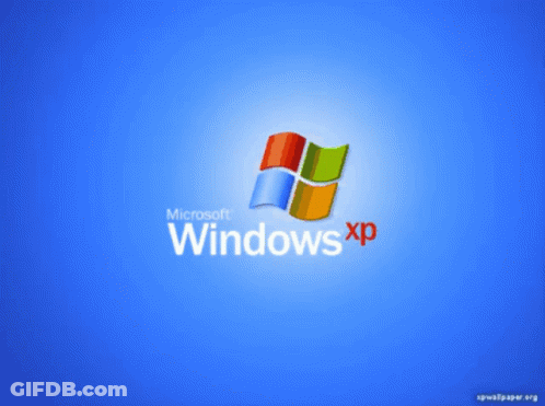 Blue Background With Windows XP Logo GIF