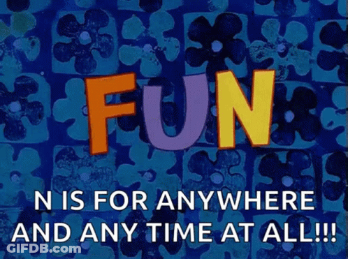 Blue Background With Word Fun GIF