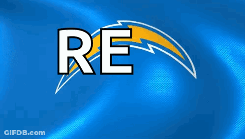 Blue Background With Word Re And Lightning Bolt GIF