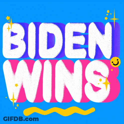 Blue Background With Words Biden Wins GIF