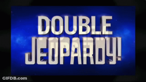 Blue Background With Words Double Jeopardy GIF