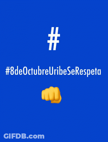 Blue Background Yellow Fist #8Deoctubreribeserespecta GIF