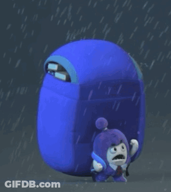 Blue Backpack With Lightning Bolt And Ghost Inside GIF