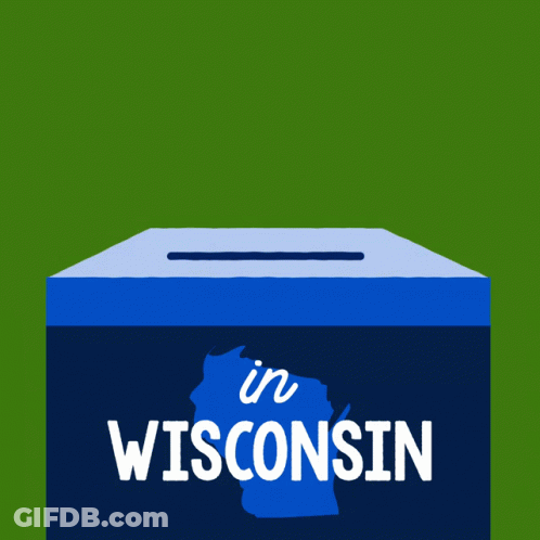 Blue Ballot Box Saying In Wisconsin GIF