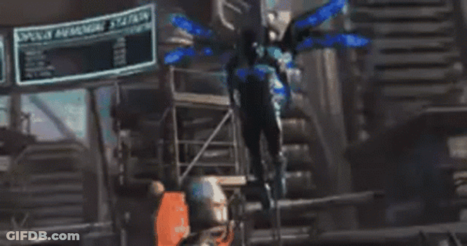 Blue Beetle Flying GIF