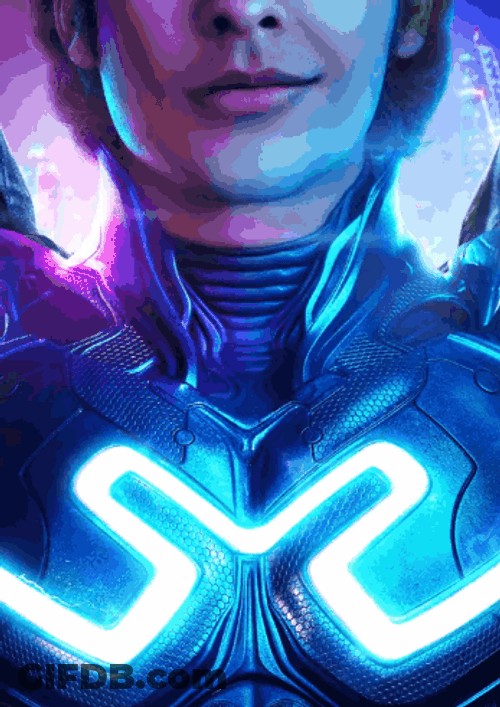 Blue Beetle Mask On GIF