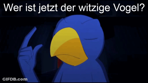 Blue Bird Outstretched Arms Wer Ist Jetzt Der Witzige Vogel GIF