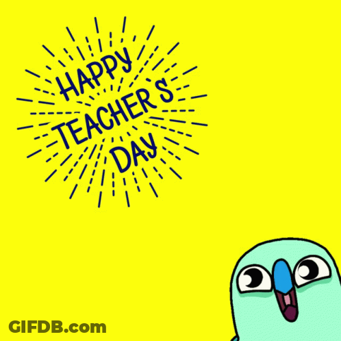 Blue Bird Saying Happy Teacher's Day GIF