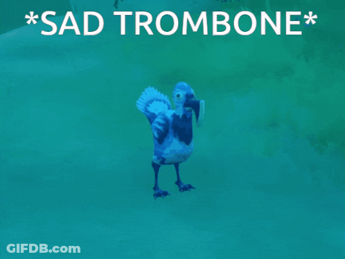 Blue Bird Saying Sad Trombone GIF