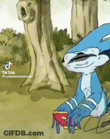 Blue Bird Sitting In Woods With Book GIF
