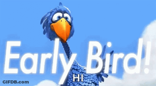 Blue Bird With Orange Beak Saying Hi GIF