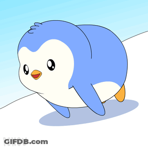 Blue Bird With Orange Ears GIF